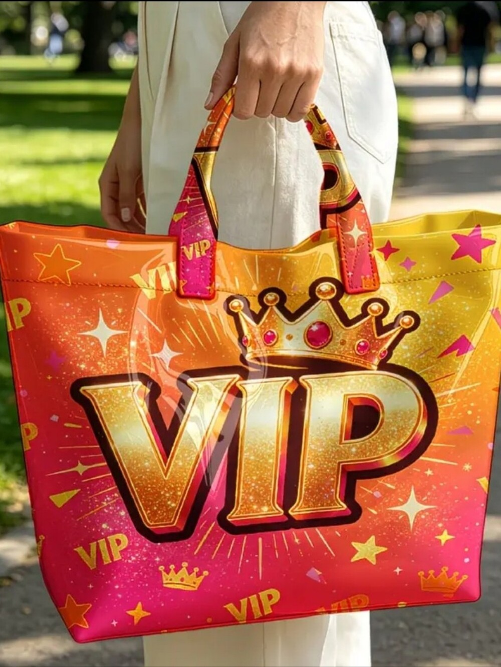 Women Beautiful VIP (VERY IMPORTANT PERSON) Handbag PVC Tote Large